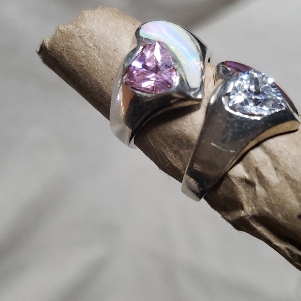 Two Rings is Better than One! .925 Silver Heart Rings (29) - Picture 3 of 5